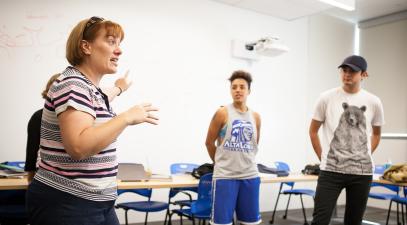 Christina Scott teaches a class