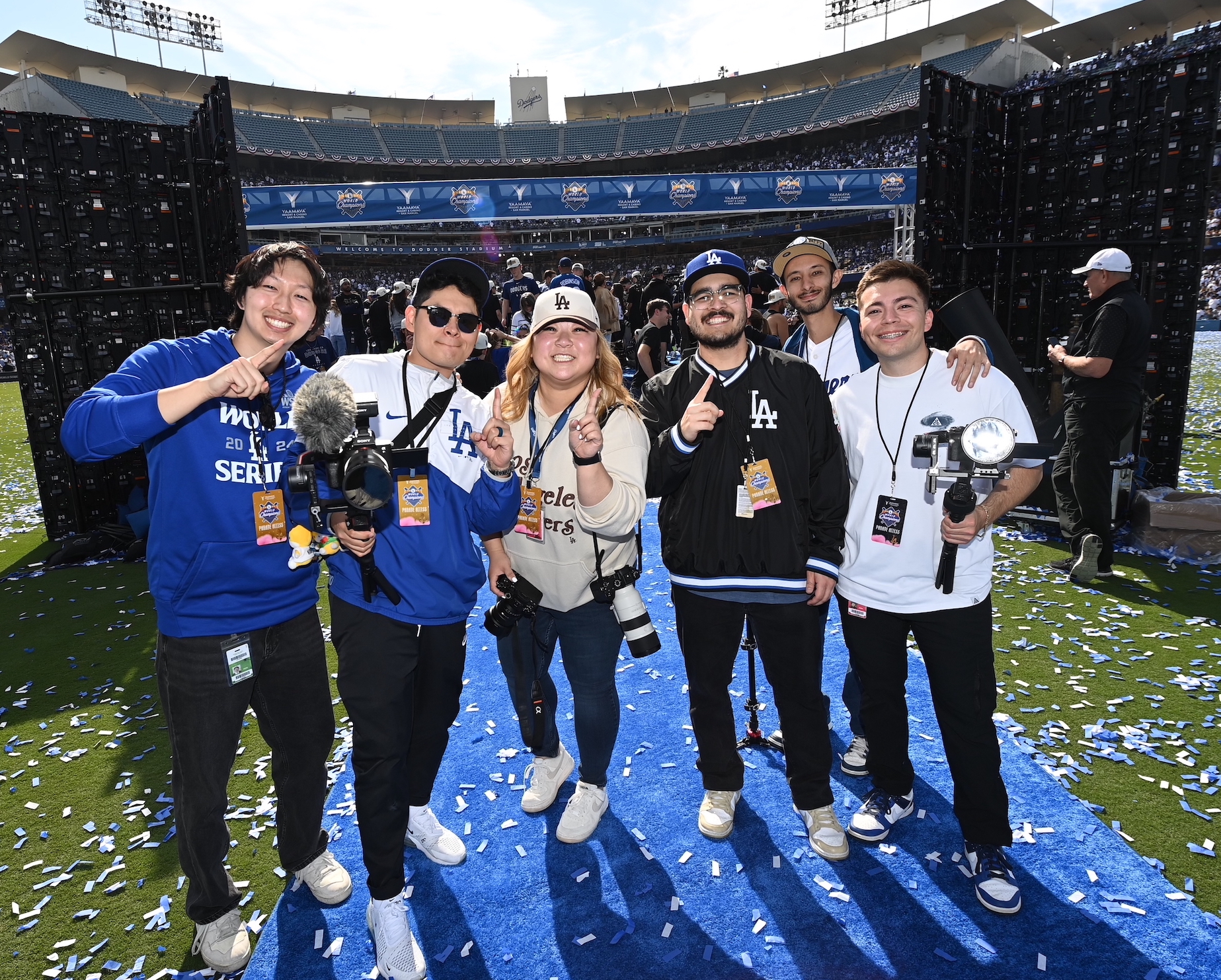 Alex Perez ’17 stands at Dodger Stadium. | Courtesy Alex Perez ’17