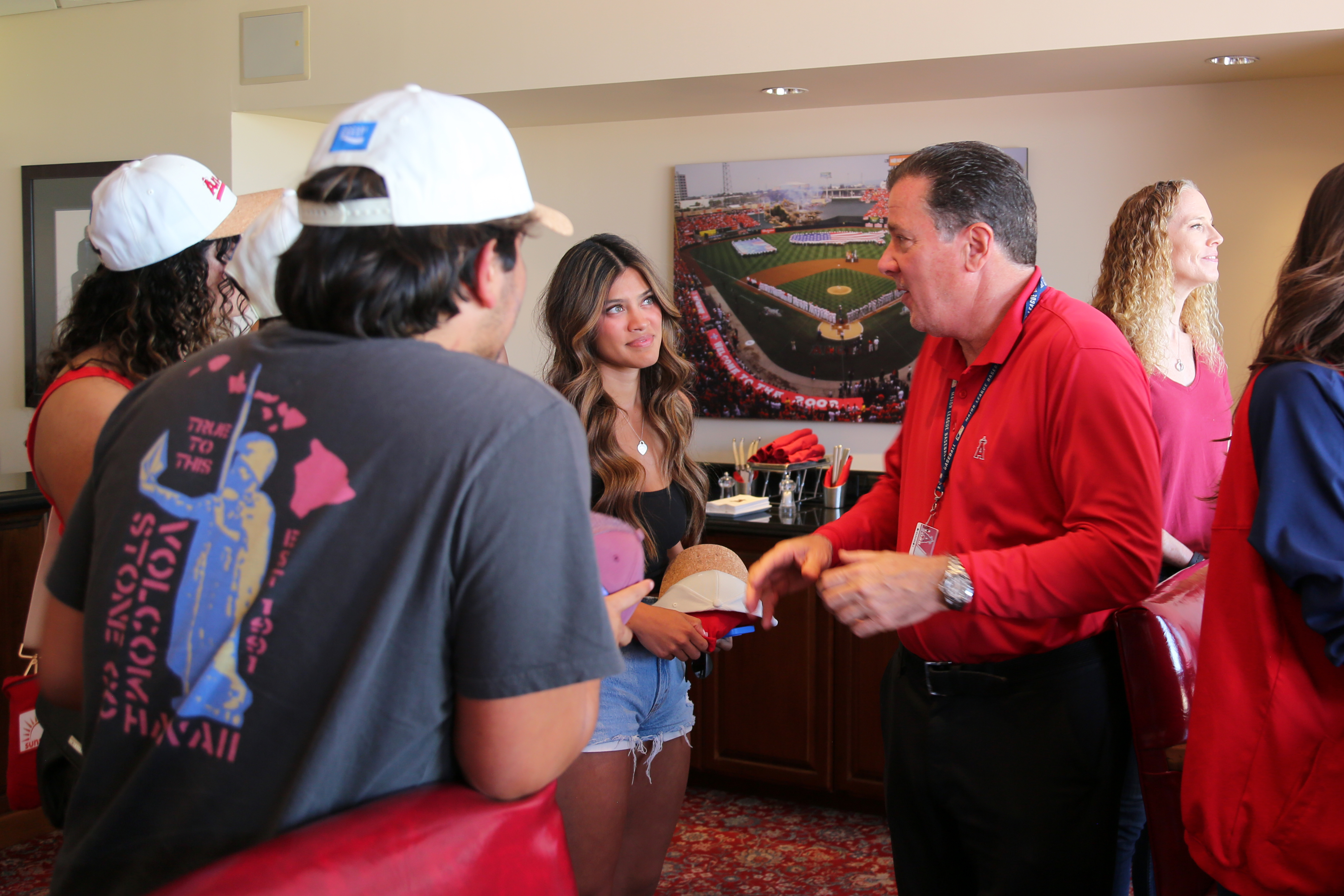 Whittier College students visit Angel Stadium for a baseball game April 6, 2025, as part of the Sports Business, Leadership, and Communication class.