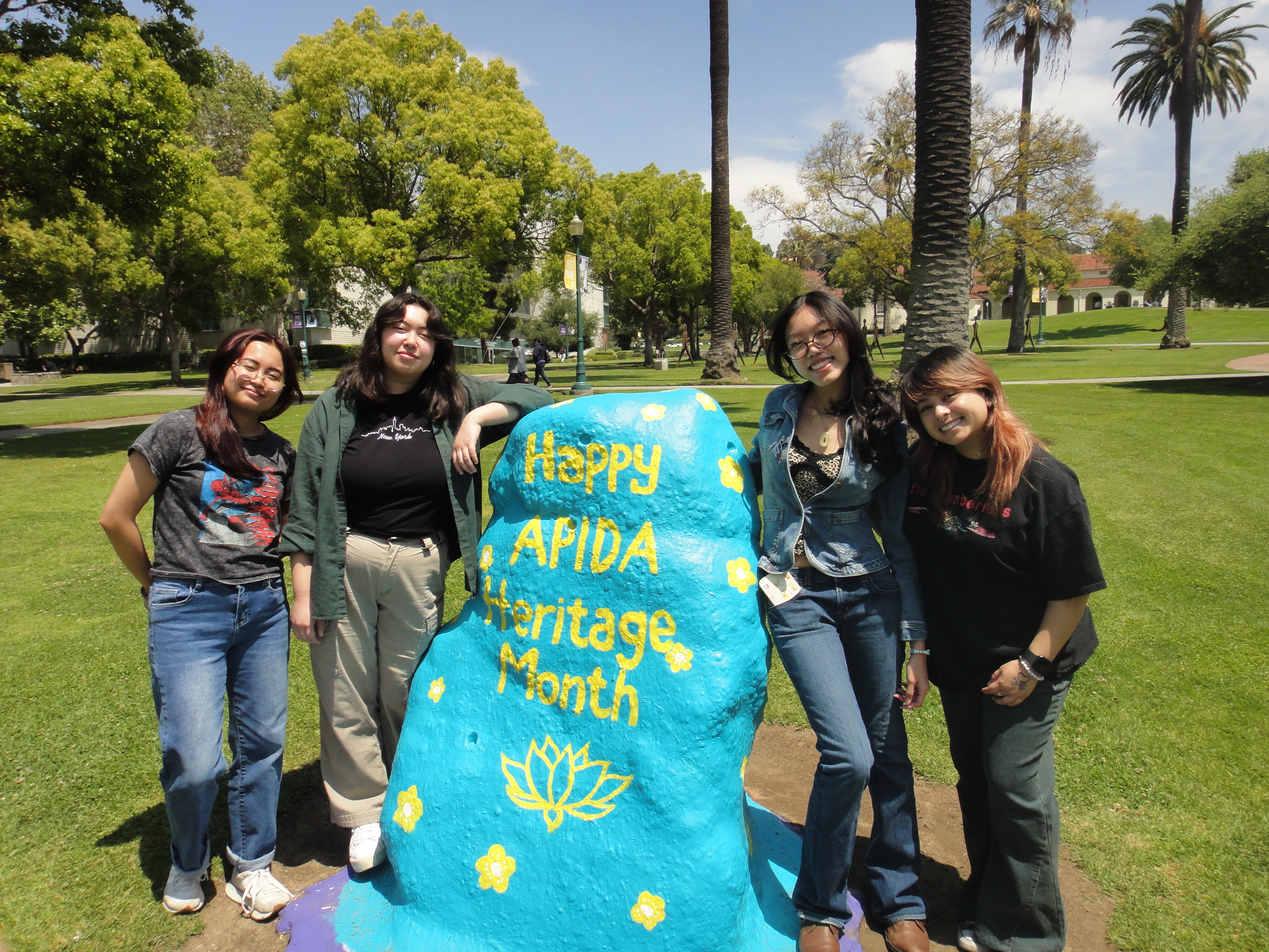 Whittier College’s Asian Student Association paints the Rock for APIDA Heritage Month.