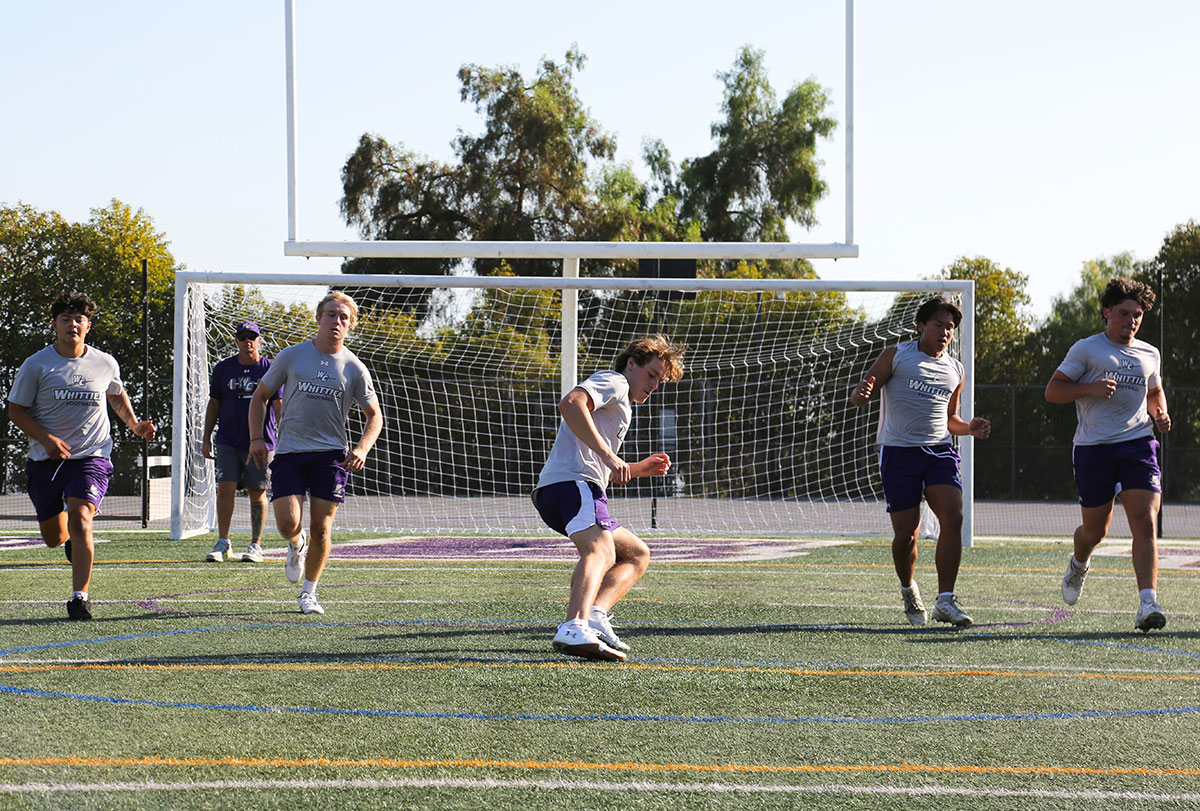 Football players at practice