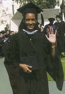 Malaika (Williams) Amneus ’96, M.D. is pictured during the 1996 Whittier College commencement in this page from the Fall 1996 issue of The Rock.