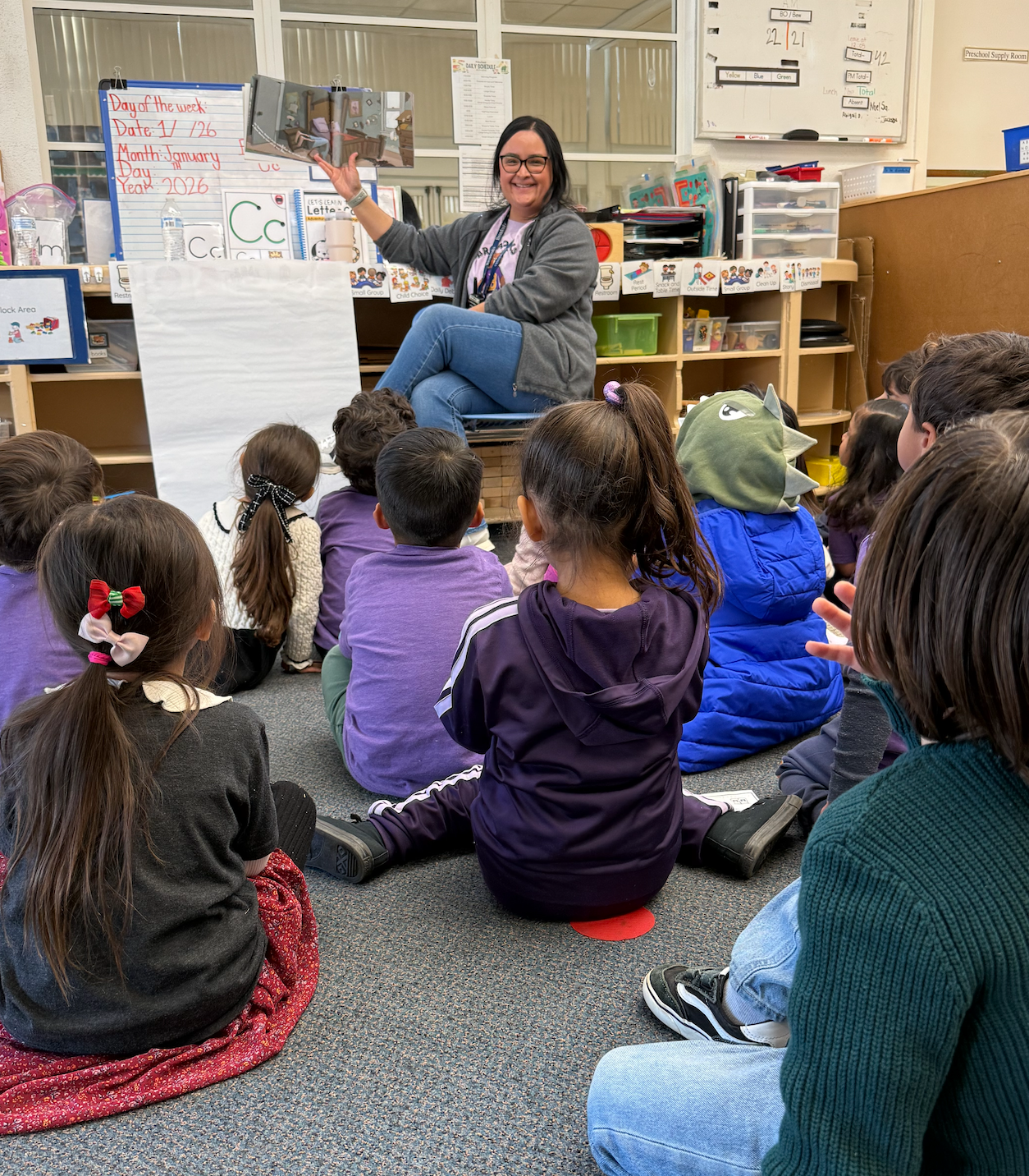 Teacher reading to students