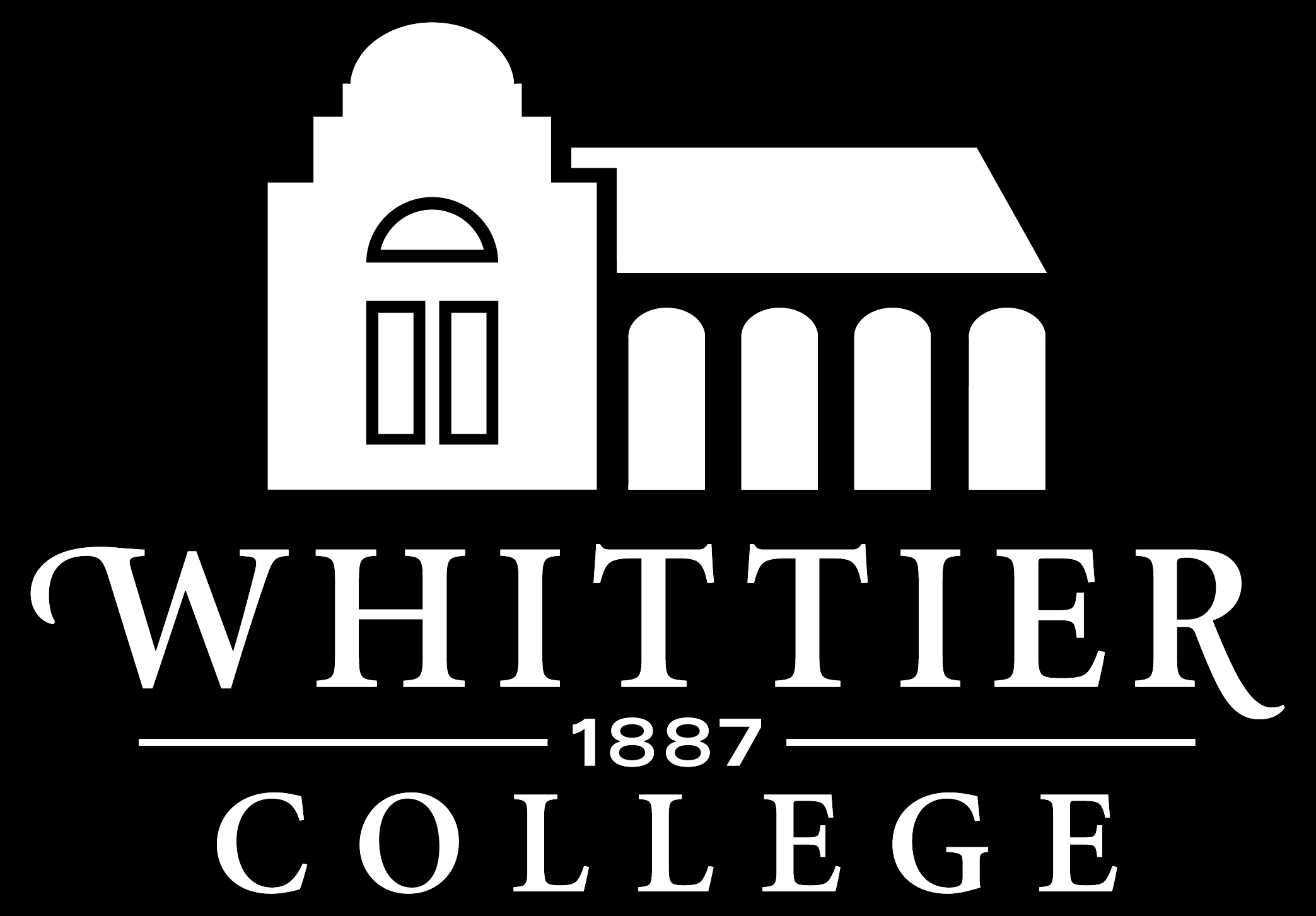 Whittier College white logo