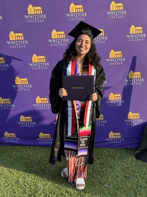Kiara Piaggio at Whittier College's graduation