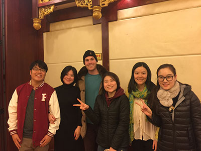 Jake Kim and several other students pose for a group photo in China.