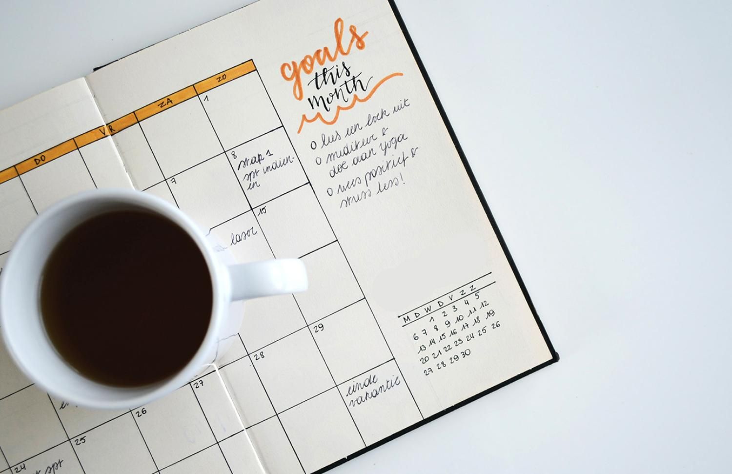 Coffee and planner