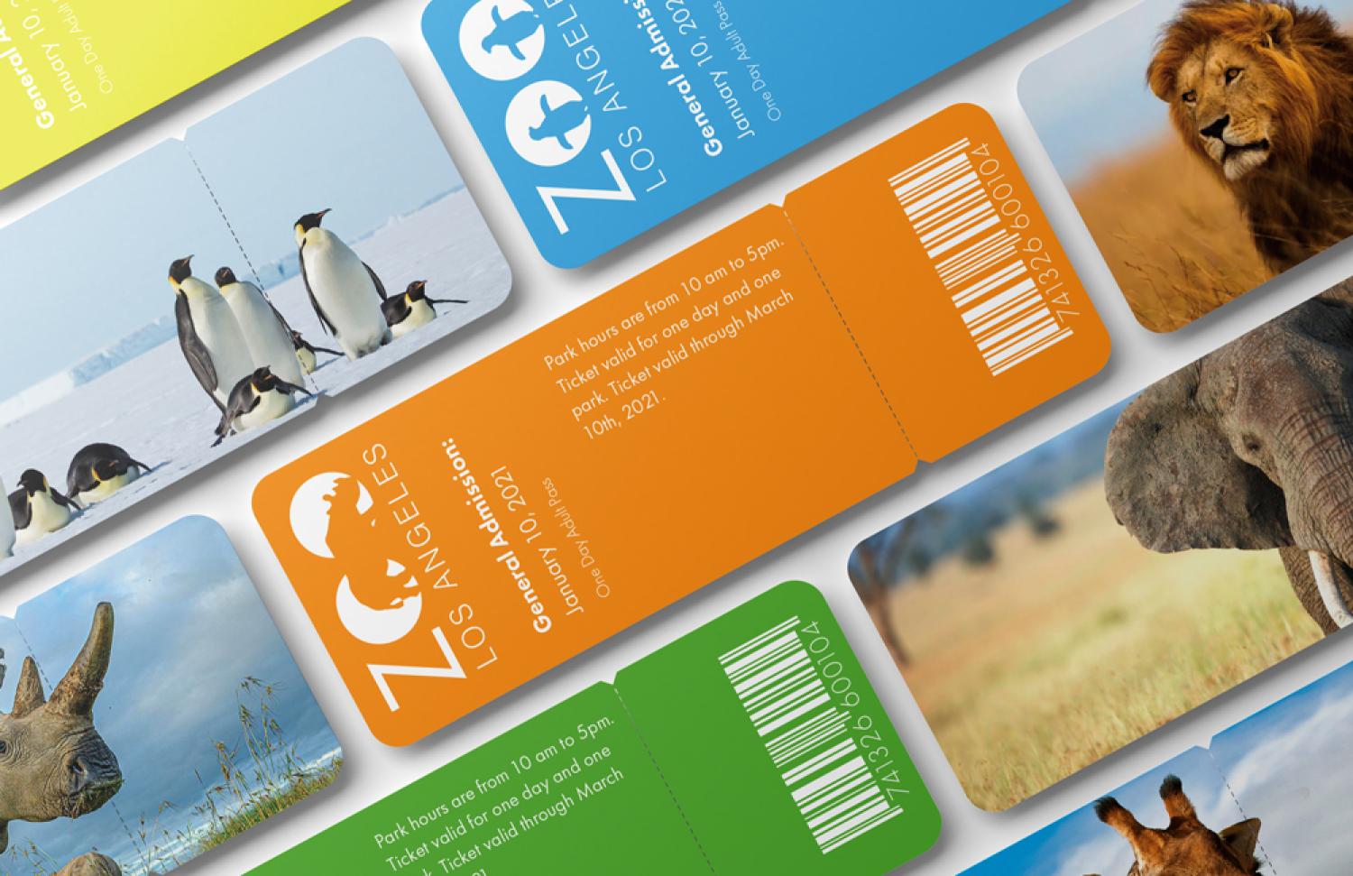 Designs of LA Zoo tickets