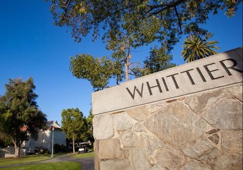 Whittier College sign