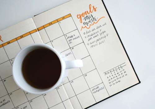 Coffee and planner
