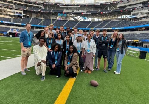 Students at SoFi stadium