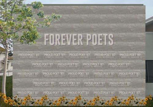 Rendering of Forever Poets wall