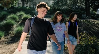 Students walking on campus