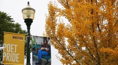 Whittier College campus in the fall