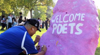 Poets sign The Rock, August 2025.