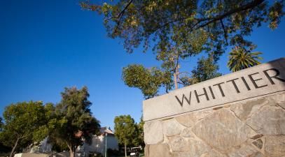 Whittier College wall on campus