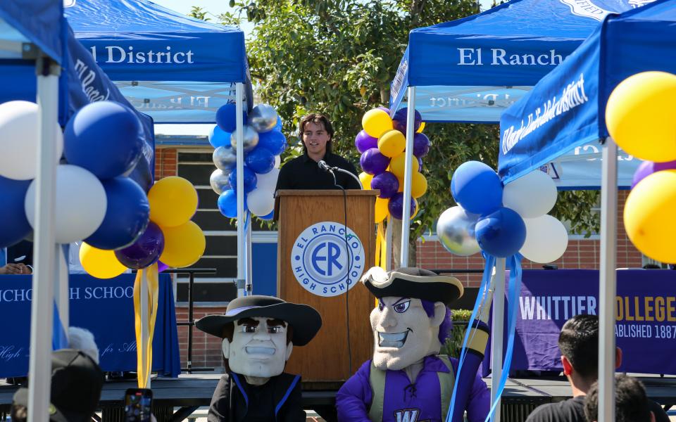 El Rancho graduate Antonio Saavedra shared the impact Whittier has had on his education