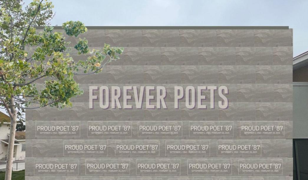 Rendering of Forever Poets wall